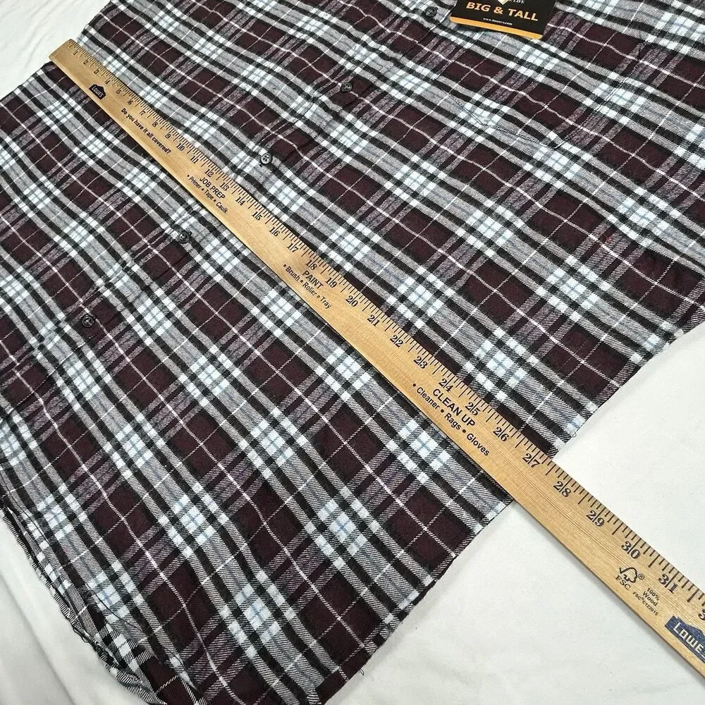 Mountain Ridge Shirt Mens 3XL Big Red Plaid Flannel Long Sleeves Button Up NWT